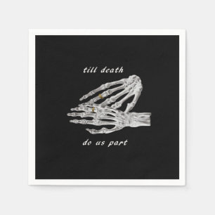 Till Death Do Us Part Skeleton Hands Quote (zwart) Servet