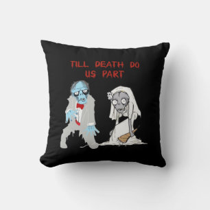 Till Death Do Us Part Zombie Huwelijk Halloween Co Kussen
