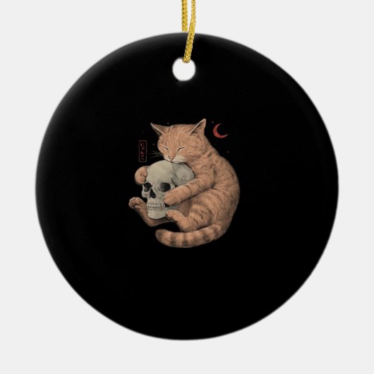Till Death Do Us Party Kattenschedel Klassiek Keramisch Ornament (Voorkant)