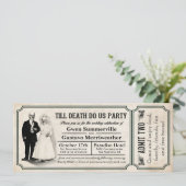Till Death Do Us Party Mariage Ticket Invitations (Debout devant)