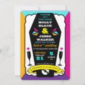 Till Death Do US Party - Neon bruiloft uitnodiging (Achterkant)