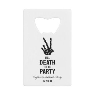 Till Death Do US Party Skeleton Bachelorette Party Kredietkaart Flessenopener