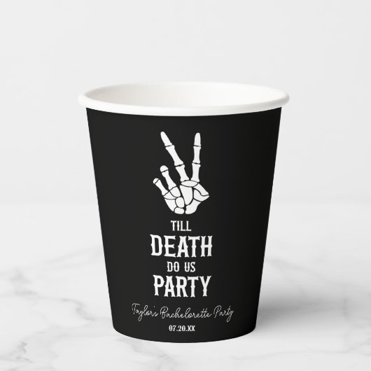Till Death Do US Party Skeleton Bachelorette Party Papieren Bekers (Voorkant)
