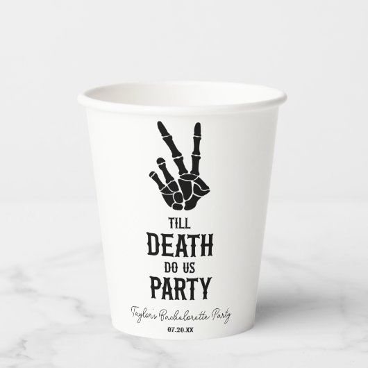 Till Death Do US Party Skeleton Bachelorette Party Papieren Bekers (Voorkant)