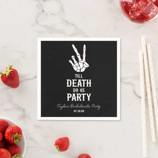 Till Death Do US Party Skeleton Bachelorette Party Servet (Insitu)