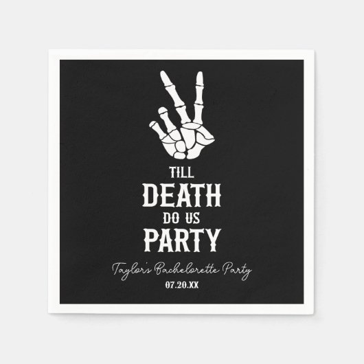 Till Death Do US Party Skeleton Bachelorette Party Servet (Voorkant)