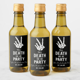 Till Death Do US Party Skeleton Bachelorette Party Wijn Etiket