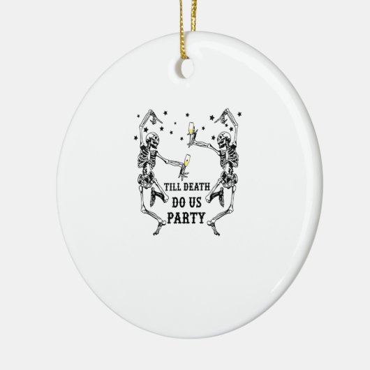 Till Death Do Us Party Skeleton Bruidsmeisje Keramisch Ornament (Links)