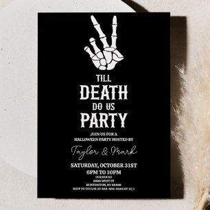 Till Death Do US Party Skeleton Halloween Party Kaart