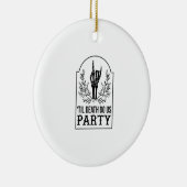 Till Death Do US Party Skeleton Hand Gothic Bachel Keramisch Ornament (Rechts)