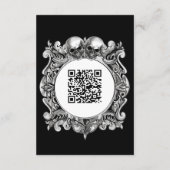 Till Death Gothic Skulls QR Code Huwelijk Informatiekaartje (Achterkant)