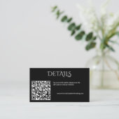 Till Death Gothic Wedding Black Website QR Code Informatiekaartje (Staand voorkant)