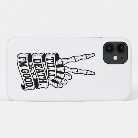 Till Death Peace Hand Skeleton Case-Mate iPhone Case (Achterkant (horizontaal))