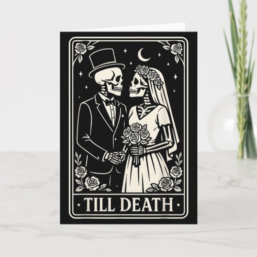 Till Death Skeleton Love Couples Gothic Wedding Br Kaart (Voorkant)