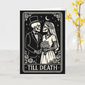 Till Death Skeleton Love Couples Gothic Wedding Br Kaart (Gele Bloem)