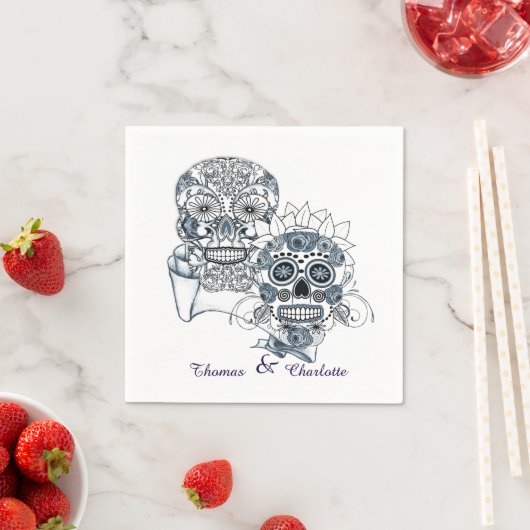 Till Death Us Do Part Sugar Skull Bruidegom Servet (Insitu)
