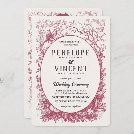 Till Death Wedding Invitation Kaart (Voorkant / Achterkant)