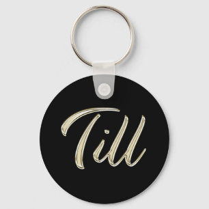 Till Name whitegold Button Porte-clés