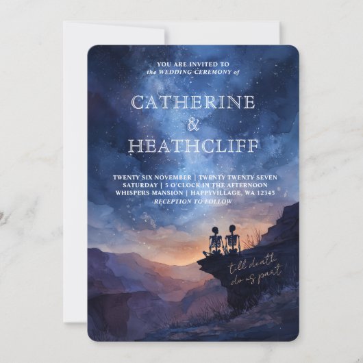 Till the End of Time Wedding Invitation Kaart (Voorkant)