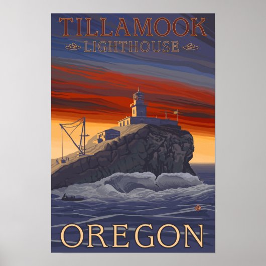 Tillamook Lighthouse Vintage Travel Poster (Voorkant)