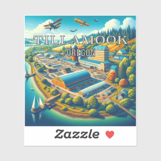 Tillamook Oregon 3 inch Vinyl Sticker (Vel)