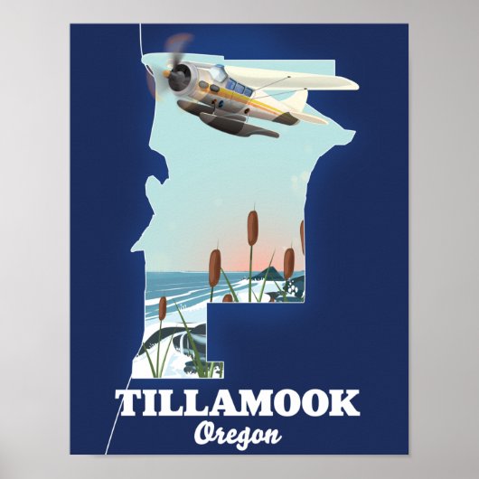 Tillamook Oregon-reiskaart Poster (Voorkant)