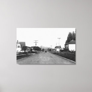 Tillamook, Oregon Residential Street Scene Canvas Afdruk
