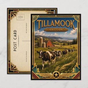 Tillamook Oregon Vintage Art Deco Gouden Tijdperk Briefkaart