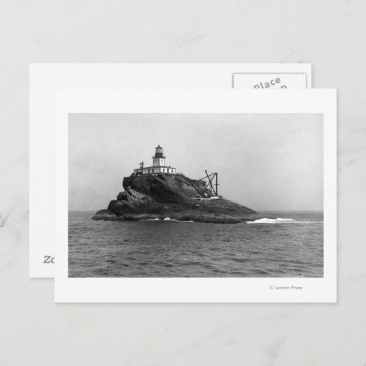 Tillamook Rock, gedomineerd door haar vuurtoren Briefkaart (Voorkant / Achterkant)