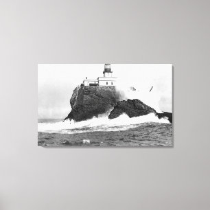 Tillamook, vuurtoren van Oregon nabij het zeeopper Canvas Afdruk