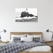 Tillamook, vuurtoren van Oregon nabij het zeeopper Canvas Afdruk (Insitu (Slaapkamer))