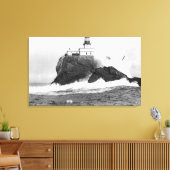 Tillamook, vuurtoren van Oregon nabij het zeeopper Canvas Afdruk (Insitu (Woonkamer))