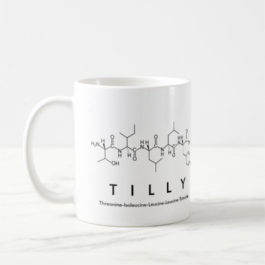 Tilly peptide nom mug (Gauche)
