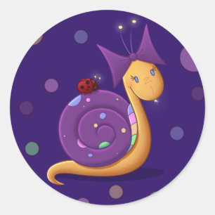Tilly the Snail met Polkadots Ronde Sticker