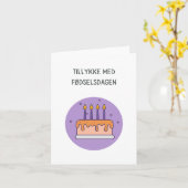 Tillykke med fødselsdag, Deense verjaardag Kaart (Gele Bloem)