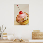 Tilted Cherry Cupcake Food Poster (Keuken)