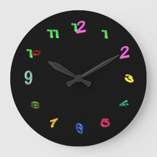 Tilted Colorful Numbers Grote Klok