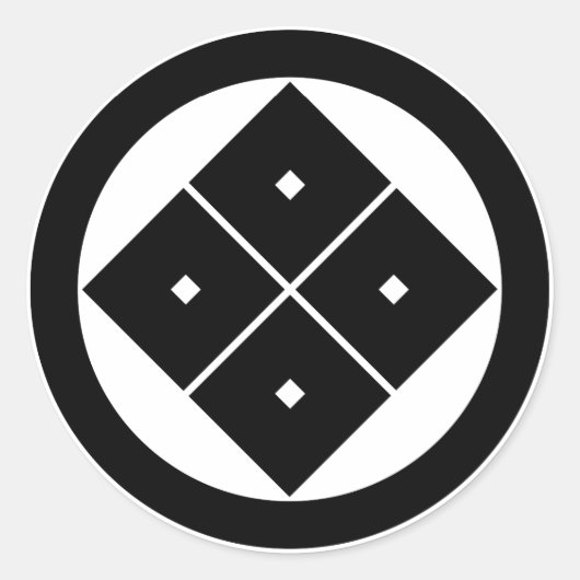 Tilted four-square-eyes in circle ronde sticker (Voorkant)