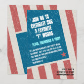 Tilted Grunge Flag Onafhankelijkheidsdag Party Kaart (Voorkant / Achterkant)