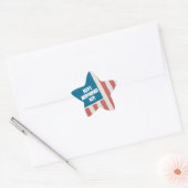 Tilted Grunge Flag Onafhankelijkheidsdag Party Ster Sticker (Envelop)