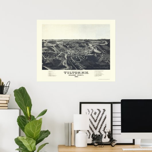 Tilton, NH Panoramic Map - 1884 Poster (Thuiskantoor)