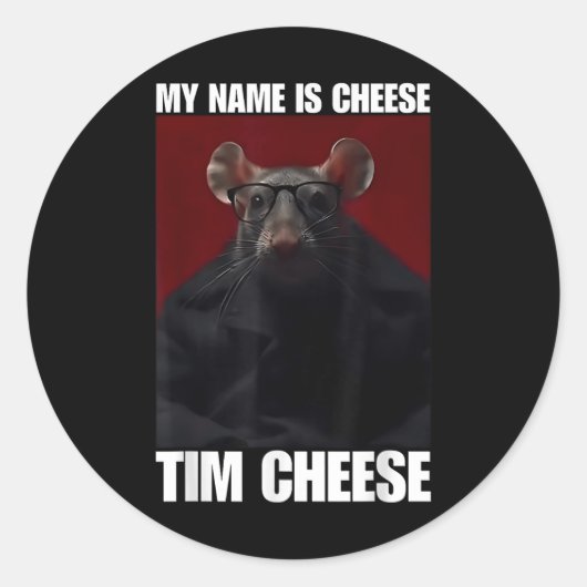 Tim Cheese - Brainrot Meme Ronde Sticker (Voorkant)