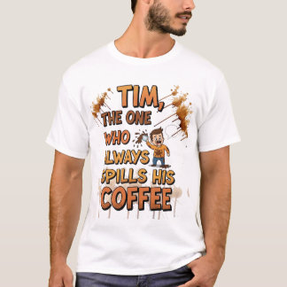 Tim, de eeuwige koffiespringer t-shirt