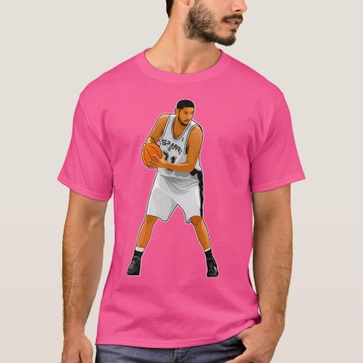 Tim Duncan (21) houdt de bal vast T-shirt (Voorkant)