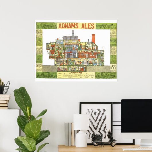 Tim Hunkin's Adnams Brewery poster (Thuiskantoor)