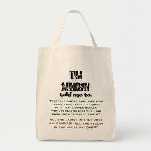 Tim Minchin Canvas Bag Tote Bag (Voorkant)