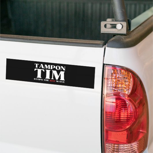 Tim Tampon stopt met Red Wave-Tim Walz 2024 Bumpersticker (Op Truck)