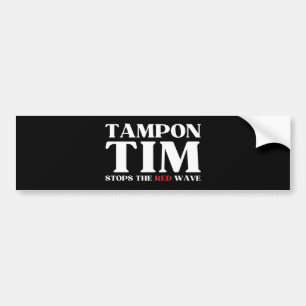 Tim Tampon stopt met Red Wave-Tim Walz 2024 Bumpersticker