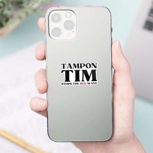 Tim Tampon stopt met Red Wave-Tim Walz 2024 Sticker (Telefoon)