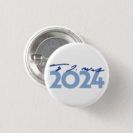 Tim Walz 2024 Handtekening Ronde Button 3,2 Cm (Voorkant /achterkant)